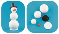 1819 Komponenty k v&yacute;robě sněhul&aacute;ka z buničiny  5 cm, 4,5 cm, 4 cm-2