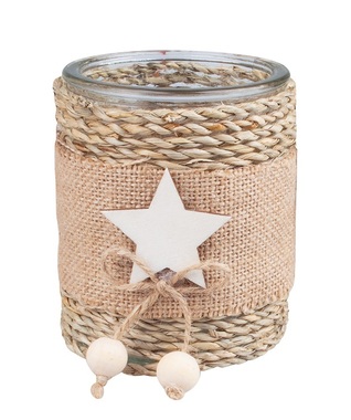 Candlestick with Jute Decor o 8 x 10 cm