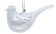 Glass Bird with Snowflakes 11 x 4 x 2.5 cm