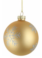 Set of glass flasks 8 cm, 4 pcs per pack, gold with snowflake