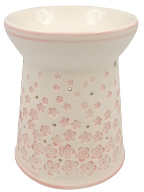 Porcelain Aroma Lamp 10 x 12,5 cm w/Pink Flowers