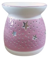 Ceramic Aroma Lamp with Stars 10 x 11 cm, Pink