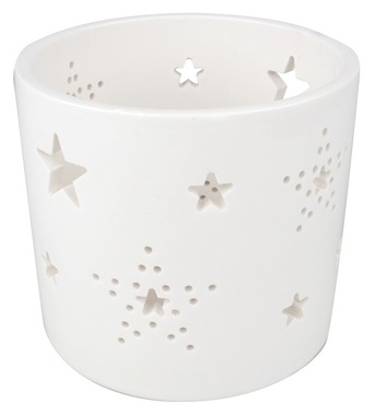 Porcelain Candle Holder with Star 10,5 x 10,5 cm 