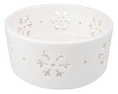 Porcelain Candle Holder with Snowflakes 10,5 x 5 cm 