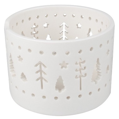 Porcelain Candle Holder with Forest 10 x 7,5 cm 