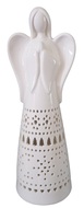 19567 Dekorace Anděl porcel&aacute;nov&yacute; vločky s LED 32,5 cm-1
