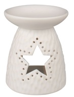 19606 Aromalampa s hvězdou porcel&aacute;nov&aacute; 10 x 13 cm b&iacute;l&aacute;-1