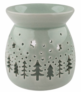 Porcelain Aroma Lamp Winter Forest 10 x 9.5 x 10 cm