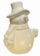 19652 Sv&iacute;t&iacute;c&iacute; porcel&aacute;nov&yacute; Sněhul&aacute;k 11 x 16 x 10 cm, tepl&aacute; b&iacute;l&aacute;, 1 LED, časovač-3
