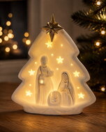 19654 Sv&iacute;t&iacute;c&iacute; porcel&aacute;nov&yacute; Betl&eacute;m s hvězdou 16 x 17 x 8 cm, tepl&aacute; b&iacute;l&aacute;, 1 LED, časovač-4
