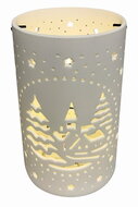19657 Sv&iacute;t&iacute;c&iacute; porcel&aacute;nov&yacute; V&aacute;lec s motivem vesnice, o 11 x 18 cm, tepl&aacute; b&iacute;l&aacute;, 1 LED, časovač-3