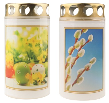 Cemetery Grave Candle 100 g, Easter design,  o 6 x 12 cm