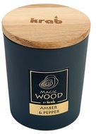 20027 Sv&iacute;čka MAGIC WOOD s dřevěn&yacute;m knotem - AMBER & PEPPER 300g -1