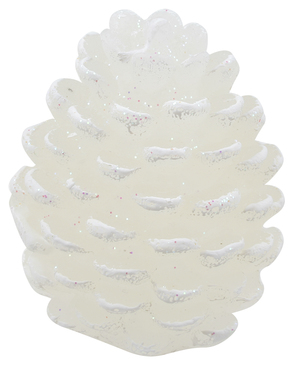 White Cone-Shaped Candle w/Glitter 6 x 9 x 7 cm