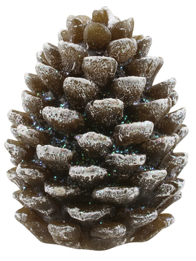 Brown Cone-Shaped Candle w/Glitter 6 x 9 x 7 cm