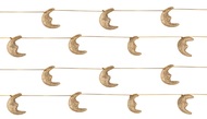 Chain with Half Moons, Gold Glitter, 180 cm