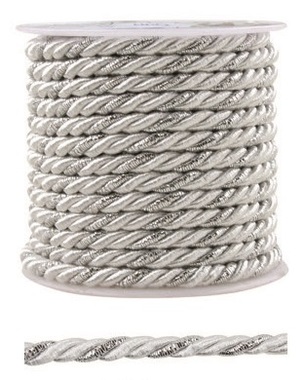Decorative String Silver, 5 m x 3 mm