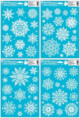 Decorative Window Cling with Glitter Snowflakes 20 × 30 cm