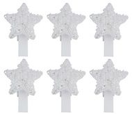 Stars White on Peg 3 cm, 6 pcs 