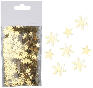 Konfetti csillagok és arany pelyhek, 2 x 7 g