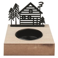 23023 Sv&iacute;cen s čern&yacute;m kovov&yacute;m domečkem na jednu sv&iacute;čku 8 x 8 x 7 cm-1