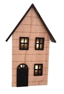23040 Dřevěn&yacute; domeček s čern&yacute;mi okny a střechou na postaven&iacute; s LED 13 x 22 x 4 cm -3