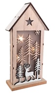 23041 Dřevěn&yacute; domeček na postaven&iacute; s LED 13 x 25 x 6 cm -2