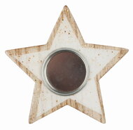 23063 Sv&iacute;cen Hvězda dřevěn&aacute; se zlat&yacute;mi glitry o 11 x 2 cm-2