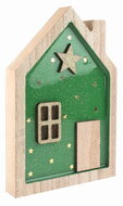 23071 Domek dřevěn&yacute; leskl&yacute; zelen&yacute; 11,5 x 17 x 2 cm na postaven&iacute;-2