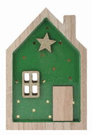 23071 Domek dřevěn&yacute; leskl&yacute; zelen&yacute; 11,5 x 17 x 2 cm na postaven&iacute;-1
