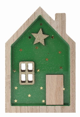 Faház fényes zöld 11,5 x 17 x 2 cm álló
