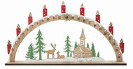 Adventi naptár Gyertyák ívben, fából, 40 x 20,5 x 4 cm