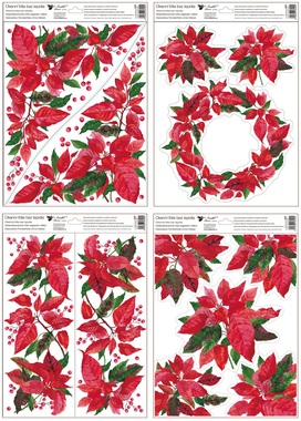 Decorative Window Cling Poinsettia 30 × 42 cm