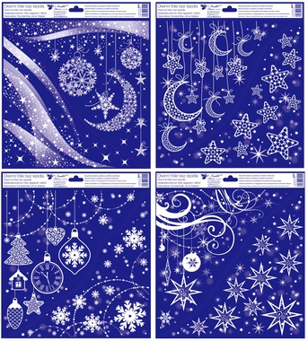 Decorative Window Cling Corner with Glitter Hanging Decorations 30 × 33.5 cm
