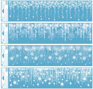 Decorative Window Cling Stripes with Glitter Falling Glow 64 × 15 cm