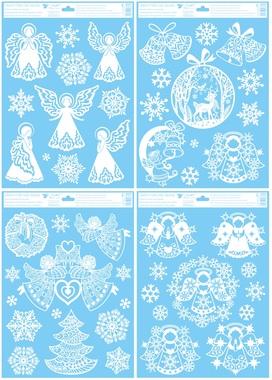 Decorative Window Cling with Glitter Angels 30 × 42 cm