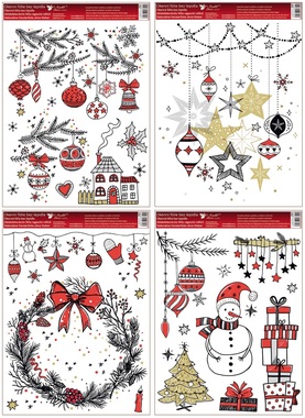 Decorative Window Cling Colorful Christmas 30 × 42 cm