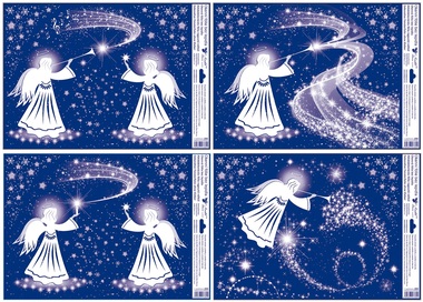 Decorative Window Cling with Glitter Angel 30 × 42 cm