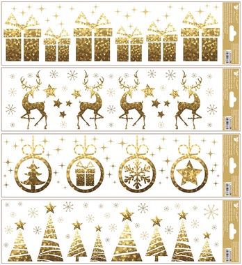 Decorative Window Cling Stripes with Gold Embossing  E 64 × 15 cm