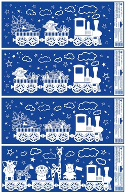 Decorative Window Cling with Snow Effect Train 60 × 22.5 cm
