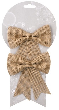 Jute Bow 12 cm, 2 pcs