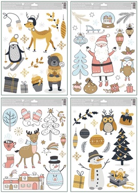 Decorative Window Cling with Glitter Christmas Colorful 30 × 42 cm