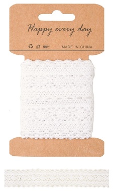 Decoration Lace String 3 cm x 1 m, White