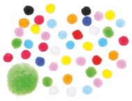 Pom-Poms 1,5 cm – 60 pcs in a bag, Assorted colours