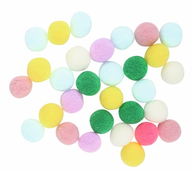 Pom-Poms 2 cm, 30 pcs in a bag, Assorted colours