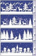 Decorative Window Cling with Glitter Forest and Mountains 60 × 22.5 cm