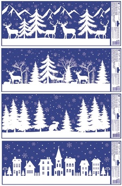 Decorative Window Cling with Glitter Forest and Mountains 60 × 22.5 cm