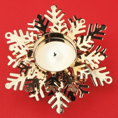 Metal Candle Holder Golden Snowflake ? 12 x 4,5 cm, for tealight