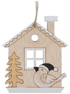 30030 Domek s pt&aacute;čkem v čern&eacute; čepici na zavě&scaron;en&iacute; 7 x 8 cm-1