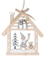 30034 Domek se stř&iacute;brn&yacute;m Santou na zavě&scaron;en&iacute; 13 x 14,5 cm-1